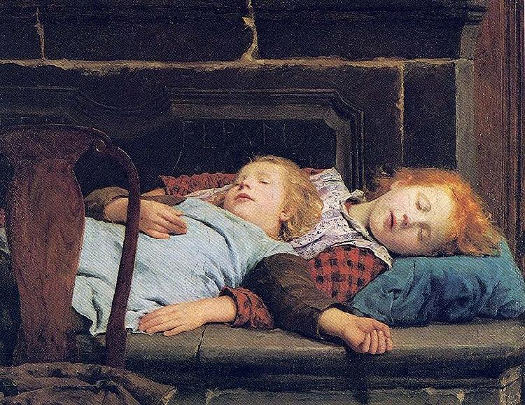 Auf dem Ofen, Albert Anker